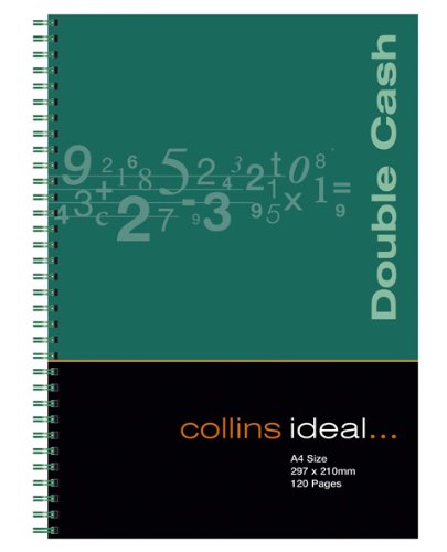 Ideal - A4 Cashbook Wiro Double Cash - 120 Pgs-Green- 7424