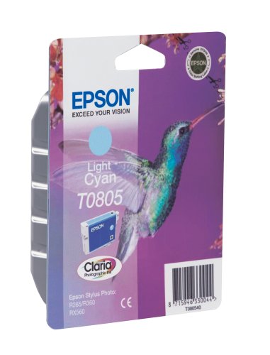 Epson T0805 Light Cyan Hummingbird Genuine Ink, Claria Photo HD Ink Cartridge, Standard - Image 3