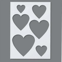 Efco 9320767 Stencil Hearts / 6 Designs DIN A 5, 21 x 15 x 1 cm