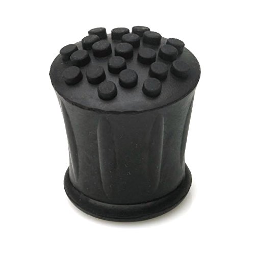Merriway BH05584 (4 Pcs) Heavy Duty Rubber Walking Stick Ferrule Protectors Cane Tips, 25mm (1 inch) Black - Pack of 4 Pieces