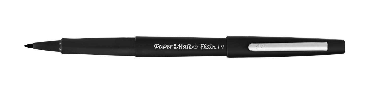Paper Mate Flair Felt Tip Pens, Black, 1 count (Pack of 12) - Image 3