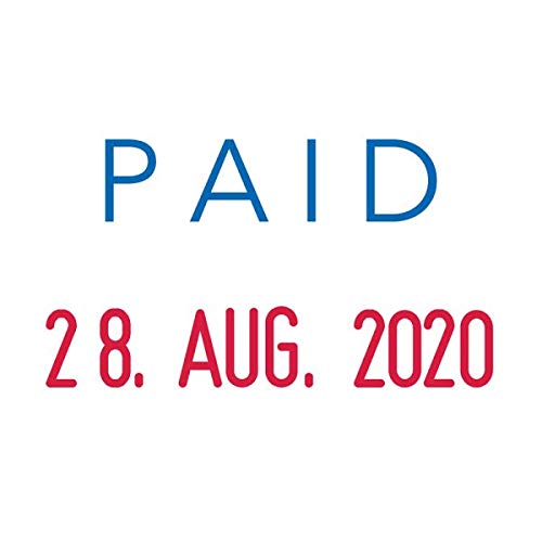 Trodat Printy 4850/L2 PAID Date Stamp, Self Inking Dater with Blue PAID and Red Date, 25 x 4 mm Impression, 3.8 mm Date - Image 2