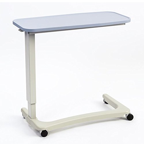 NRS Healthcare EasyLift Overbed / Over Chair Table Modern Blue N43577 Height Adjustable Curved