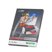 Leitz 74900000 Laminating Pouches Made of 175 Micron Thick Material (Transparent, Glossy, A3 and UDT) - Pack of 100