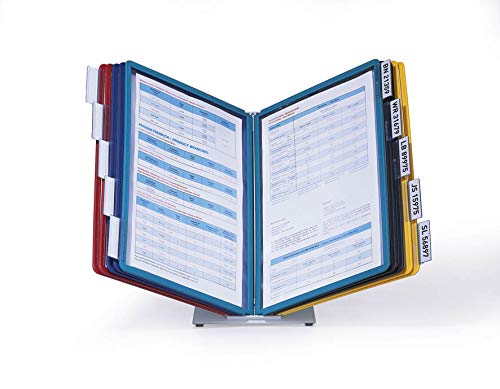 Durable VARIO Display Panel Desk Unit - 10 Panel and Tab Reference System in Assorted Colours - For Storing and Displaying A4 Documents - Image 2