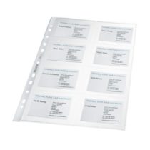 Leitz Punched Plastic Business Card Pocket A4, Clear Gloss Finish, 105 Micron Polypropylene, Pack of 10, 47583003