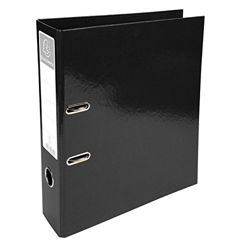 Exacompta "Iderama" 32 x 30 cm 70 mm Spine Lever Arch File - Black (Pack of 10), Dos : 70 mm