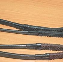 Cwell Equine Classic Super Soft Jelly Rubber Pimple Grip Leather Reins Black/Brown COB, BROWN 
