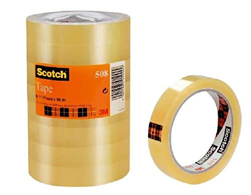 Scotch Transparent Tape 508-8 Rolls - 19 mm x 66 m - General Purpose Clear Tape for School Home and Office