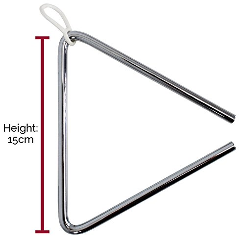 A-Star Traditional Metal Musical Triangle - 15cm/8inch with Metal Beater - Pack of 10, Silver, 10 Pack - Image 2