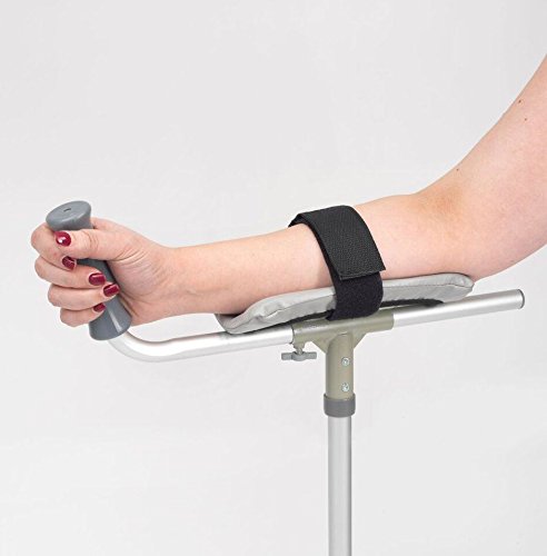 Drive Devilbiss Height adjustment Forearm Platform Trough Crutches, silver - Image 2