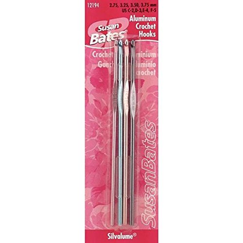 Susan Bates Silvalume Aluminum Crochet Hook Set-Sizes C2 to E4, Other, Multicoloured, 3.5 mm