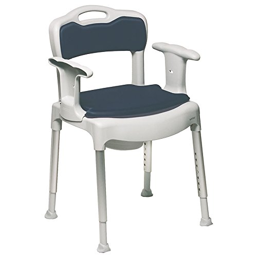 Etac Swift Commode Toilet Chair Bedside Seat, Height Adjustable, Foldable Toilet Seat for Elderly and Disabled, Lightweight