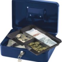 Q-Connect KF02624 Cash Box 10-inch - Blue