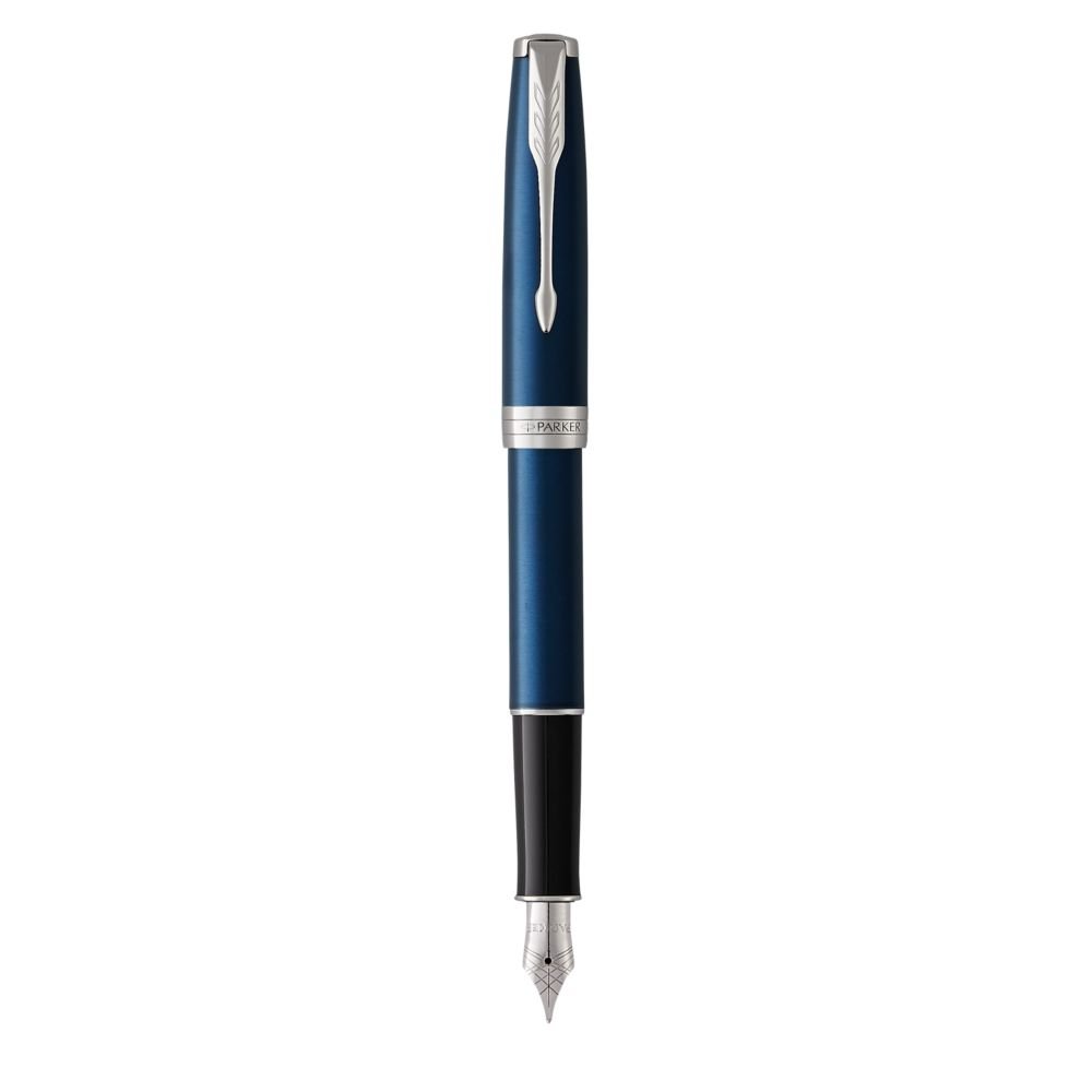 Parker Sonnet Fountain Pen, Blue Lacquer with Chrome Trim, Medium Nib - Image 2