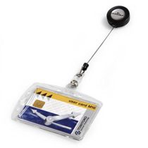 Durable Acrylic Security Pass Holder 54 x 86 mm with Badge Reel Transparent | Pack of 25 Badges | Ideal for Holding Swipe Cards, ID Cards, etc.