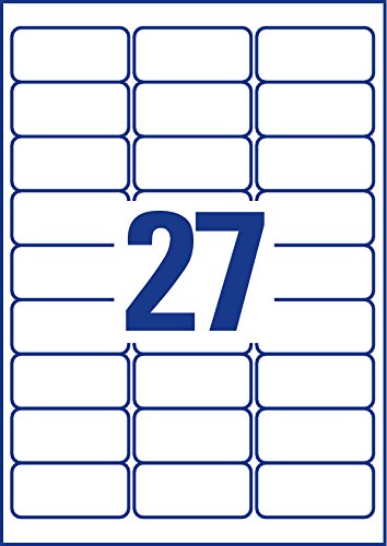Avery L6114-20 Anti Tamper Labels (A4 Sheets of 63.5 x 29.6 mm, 27 Labels per Sheet, 20 Sheets) - White, 63,5x29,6mm - Image 2