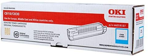 Oki Toner Cartridge for C810/C830 A3 Colour Printers (8000 Pages) - Cyan