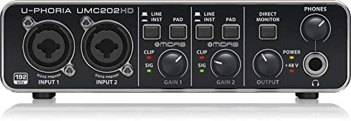 Behringer UMC202HD Audiophile 2x2, 24-Bit/192 kHz USB Audio Interface with Midas Mic Preamplifiers, Black, Einheitsgröße - Image 2