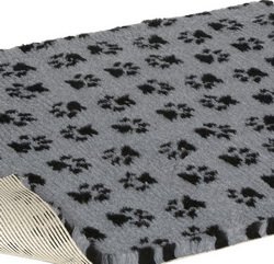 Vetbed Non-Slip Grey with Black Paw Print, 26 x 20-Inch, 26 x 20 x 1 inches