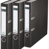 Leitz Lever Arch File, Black, Plastic, A4, 50 mm spine, Pack 3, 310345195