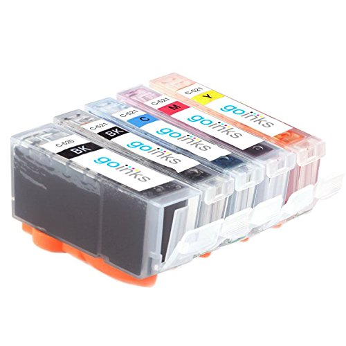 Go Inks C-520/521 Compatible Set of 5 Ink Cartridges to replace Canon PGI-520 & CLI-521 for use with Canon PIXMA Printers High Capacity (XL)