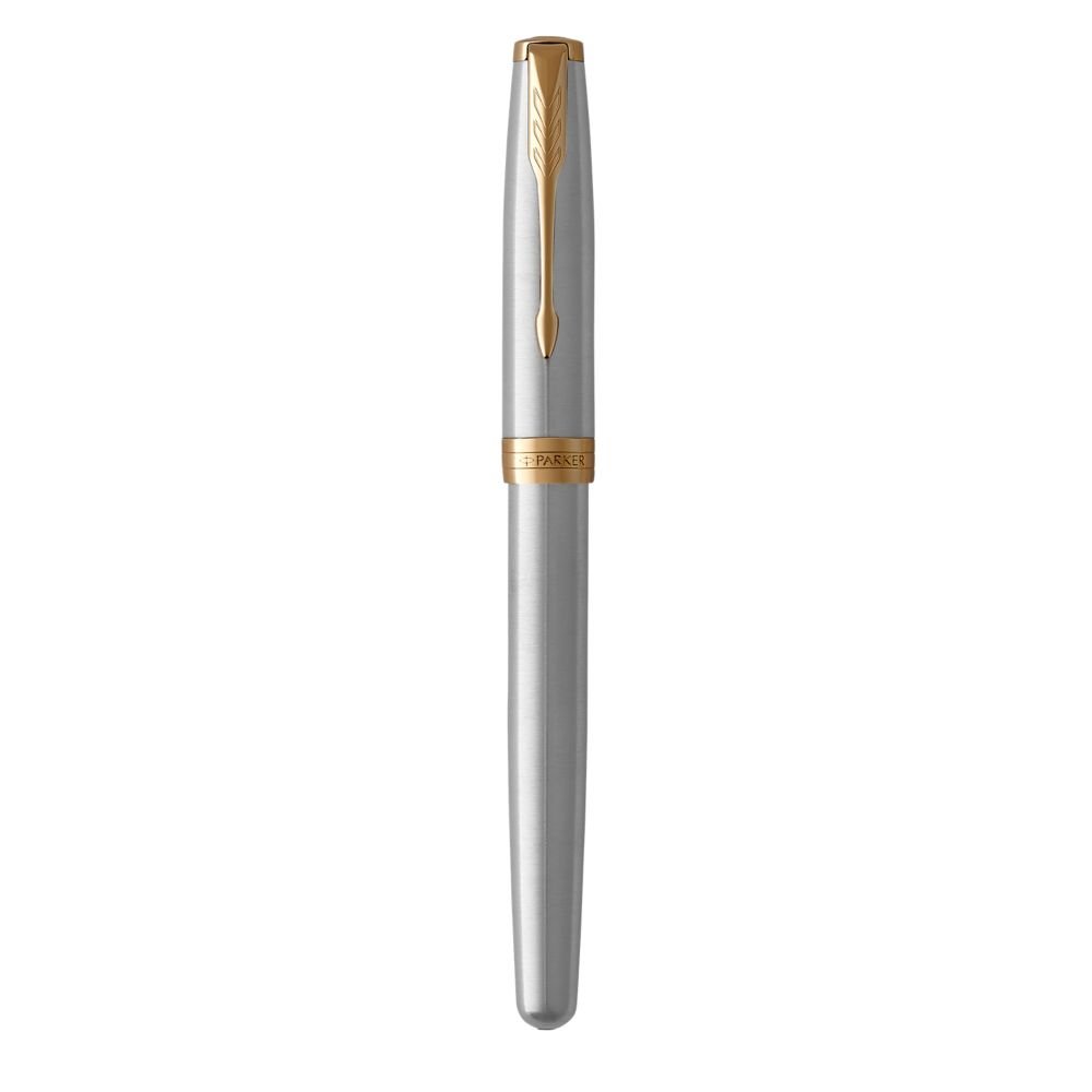 Parker Sonnet Fountain Pen, Stainless Steel with Gold Trim, Fine Nib - Image 4