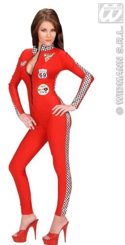 Ladies Racer Girl Costume Small UK 8-10 for Car Sport Fancy Dress, Red" Or "Red