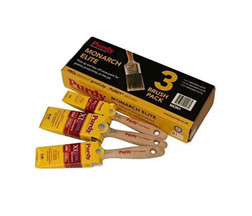 Purdy Monarch Elite Paint Brush Set - 3 Brushes, Black, 1 Inch, 1.5 Inch, 2 Inch