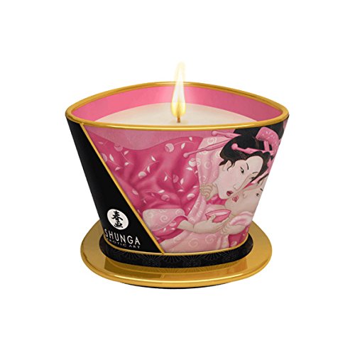 Shunga Massage Candle Aphrodisia/ Roses, White, 12.7 cm (W) x 15.24 cm (H)
