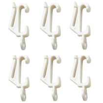 Merriway BH03640 Curtain Track Rail Gliders Hooks to fit Harrison Drape Track - White/Silver, Pack of 15