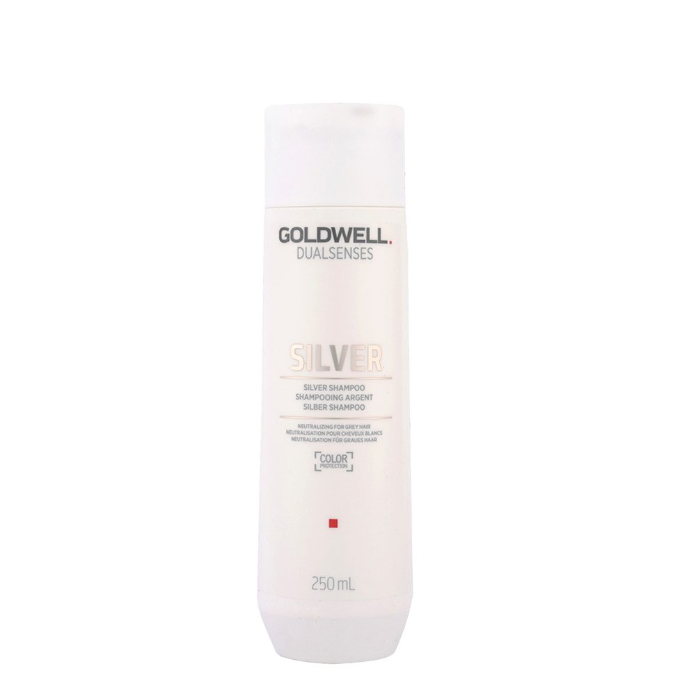 Goldwell Dualsenses Silver Shampoo, For Grey & Cool Blonde Hair, Neutralizes Yellow Tones, 250ml, White, 250 ml (Pack of 1)