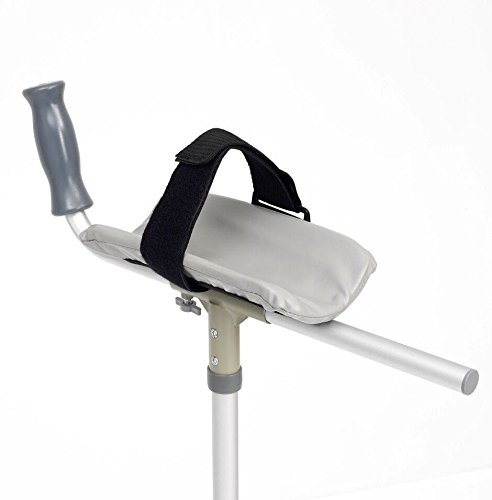Drive Devilbiss Height adjustment Forearm Platform Trough Crutches, silver - Image 3