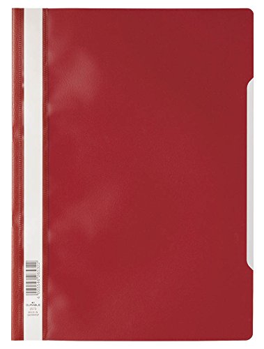 Durable 252303 Clear View Folder-Report File A4 PP, Red - Pack of 25, DIN A4