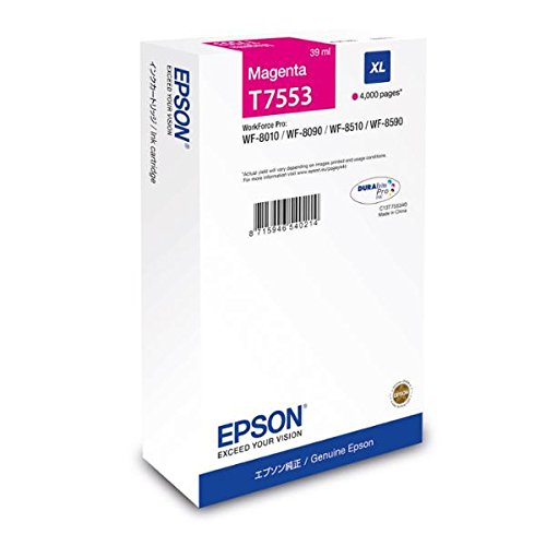 Epson T7553 Magenta Genuine, XL High Yield Ink Cartridge DuraBrite Ultra