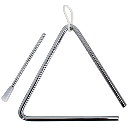 A-Star Traditional Metal Musical Triangle - 15cm/8inch with Metal Beater - Pack of 10, Silver, 10 Pack - Image 4