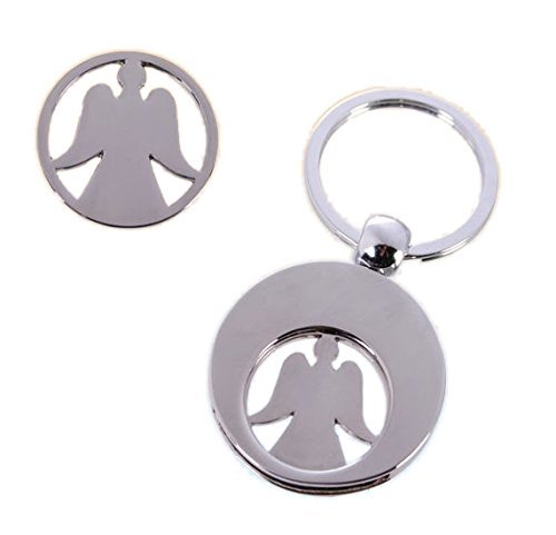 OOTB 24/1034 "Angel Metal Keychain with Trolley Coin, 3.5 cm