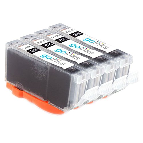 Go Inks C-526Bk Compatible Black Ink Cartridge to replace Canon CLI-526Bk for use with Canon PIXMA Printers (Pack of 4)