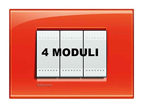 BTicino Livinglight Plate, 4 Modules, Multi-Colour, orange, LNA4804OD, Multi-colour,orange - Image 2