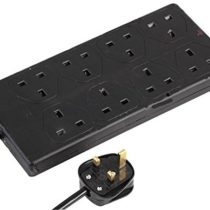 pro elec 14008 1 m 8 Gang Extension Lead - Black