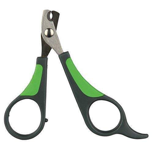 TRIXIE claw scissors for small animals - stainless steel - rubberised plastic handle - black/green - 8 cm - 6285