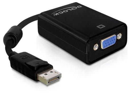 DeLOCK DisplayPort Male to 15 Pin Female VGA Adapter, Schwarz