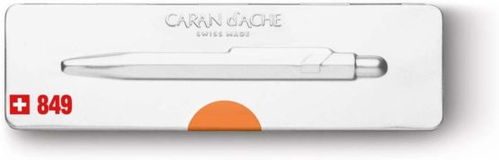 Caran d'Ache 849 POP Ballpoint Pen with Box - Fluorescent Orange - Image 2