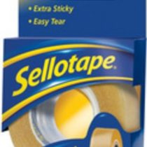 Sellotape Original Golden Tape Roll Non-static Easy-tear Retail Pack 18mmx25m Ref 1443169 {Pack 8]