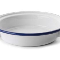 IBILI Egg Dish Blanca 14 cm of Enamelled Steel, White/Blue, 14 x 14 x 5 cm