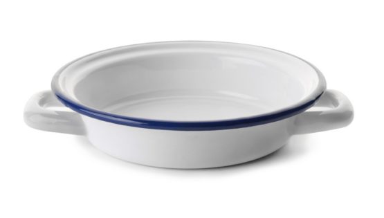 IBILI Egg Dish Blanca 14 cm of Enamelled Steel, White/Blue, 14 x 14 x 5 cm