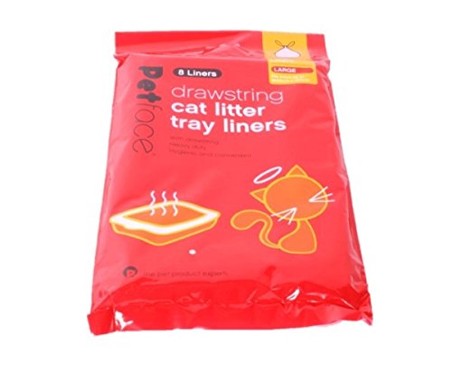 Petface Cat Litter Tray Drawstring Liners, 8 Large Liners, Fits Most Trays Up To L87 x W45 cm, 8 count (Pack of 1)