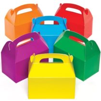 Baker Ross AG745 Coloured Party Gift Boxes for Children to Decorate Embellish and Fill In (Pack of 6), 15.5cm x 8.5cm x 9cm
