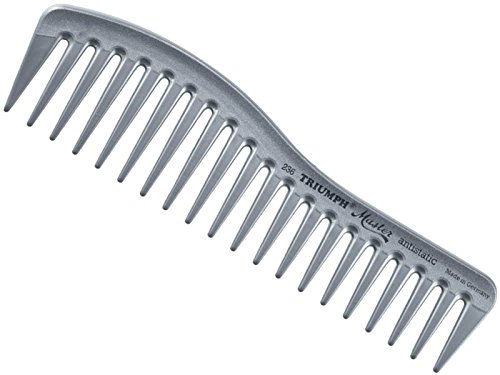 Hercules Sägemann Triumph Master 95/236 Hair Comb Wavy Pack of 1, Silver, 7.0 inches