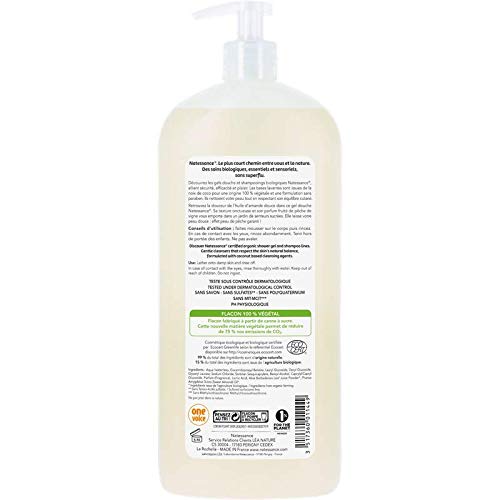 Natessance Organic Almond Shower Gel & Peach Fragrance (Sulphate-free Soap-free & Parabens-free), fruity, 1000 millilitre - Image 2